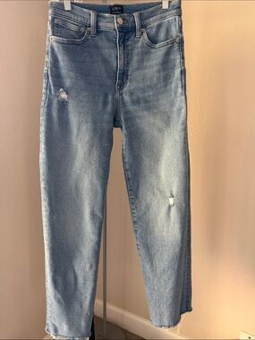 J. Crew Light Blue Straight-Leg Jeans Distressed Size 27